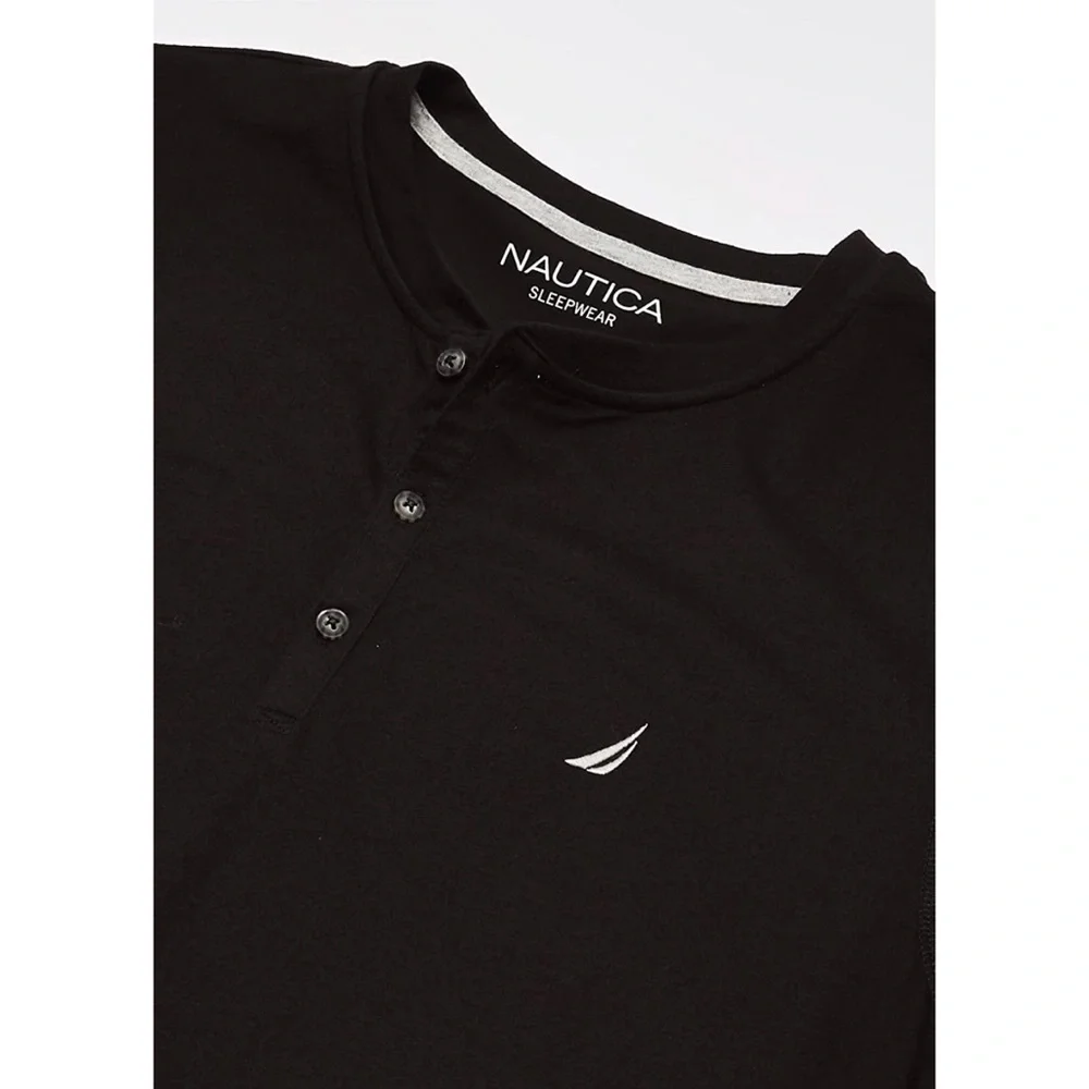 Nautica Men's Long Sleeve Henley Top front logo - Picture 11 of 12